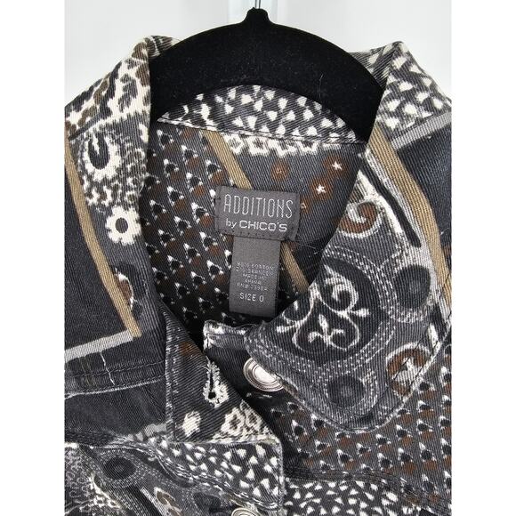 Chico's Additions Women's Quilted Print Sleeveless Button Down Vest Size 0 (S) - Picture 3 of 4